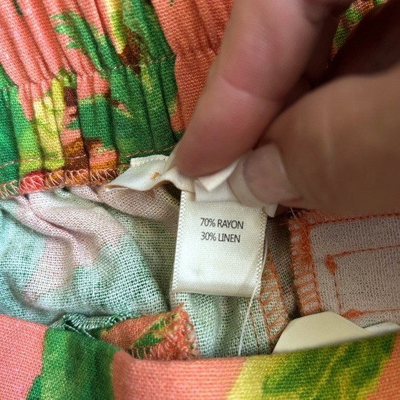 Monteau NWT Linen Blend Tropical Pattern Shorts size small - Picture 3 of 7